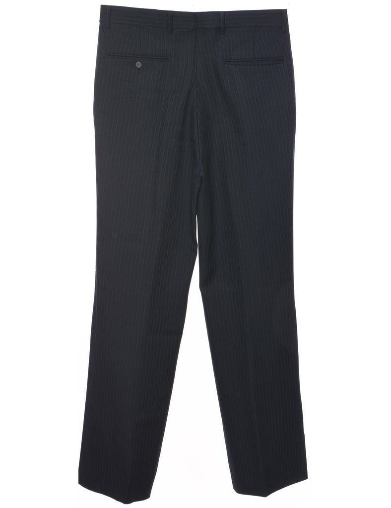 Pinstriped Navy Trousers - W32 L31