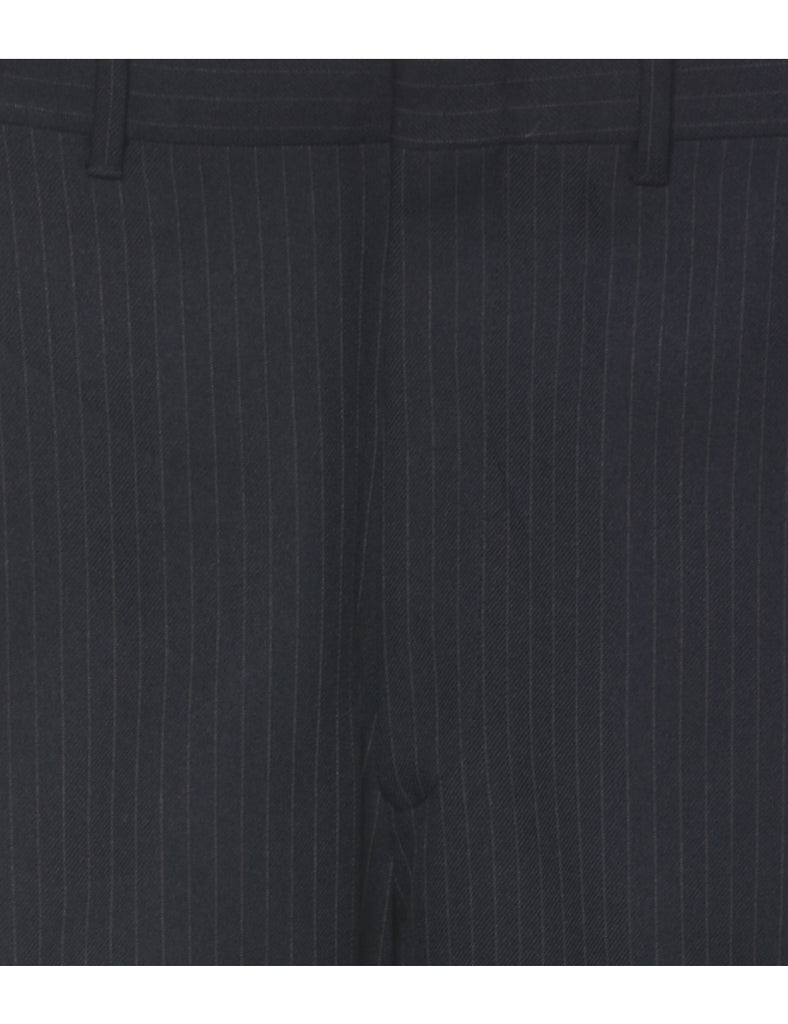 Pinstriped Navy Trousers - W32 L31