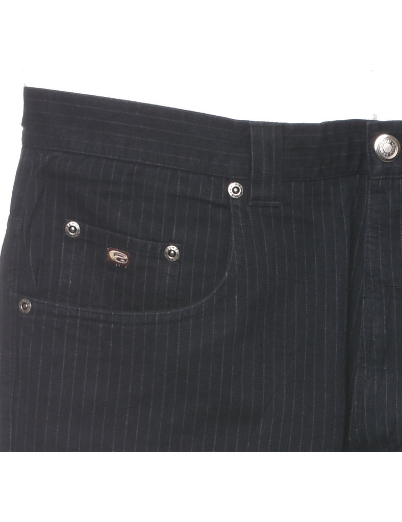 Pinstriped Navy Trousers - W34 L29