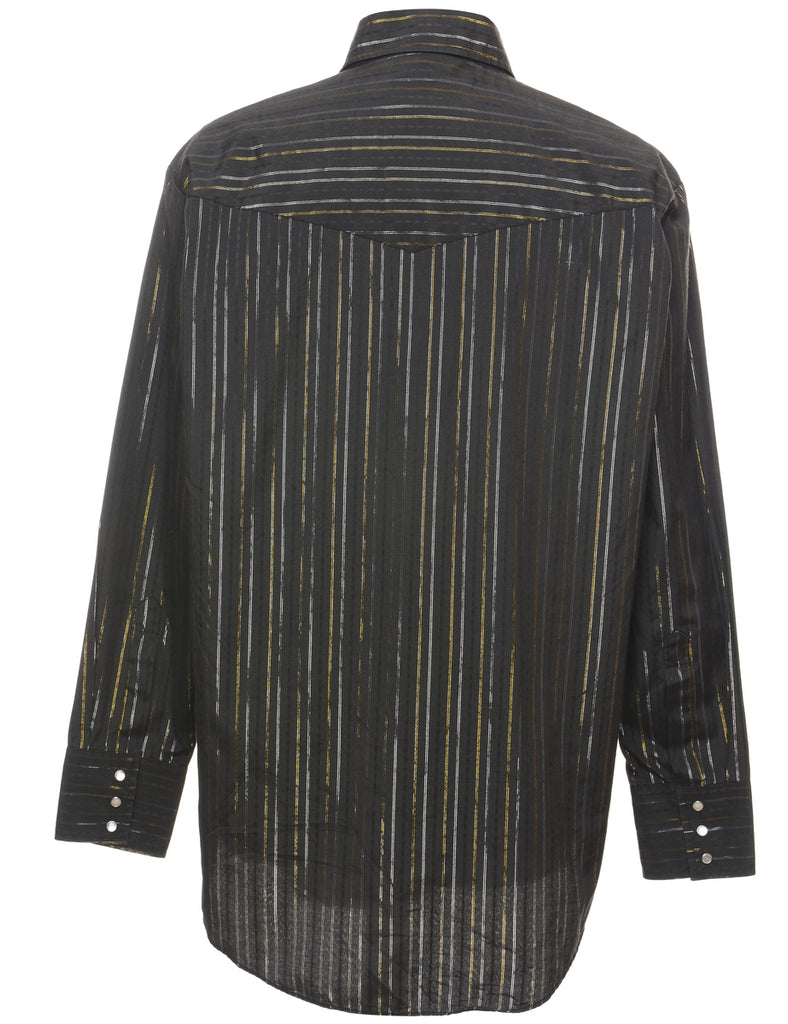 Pinstriped Western Shirt - L