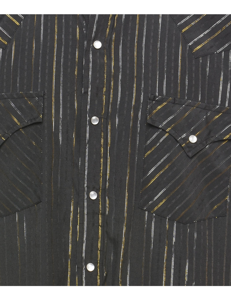 Pinstriped Western Shirt - L