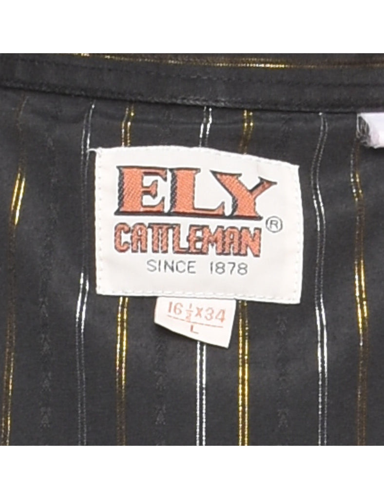 Pinstriped Western Shirt - L