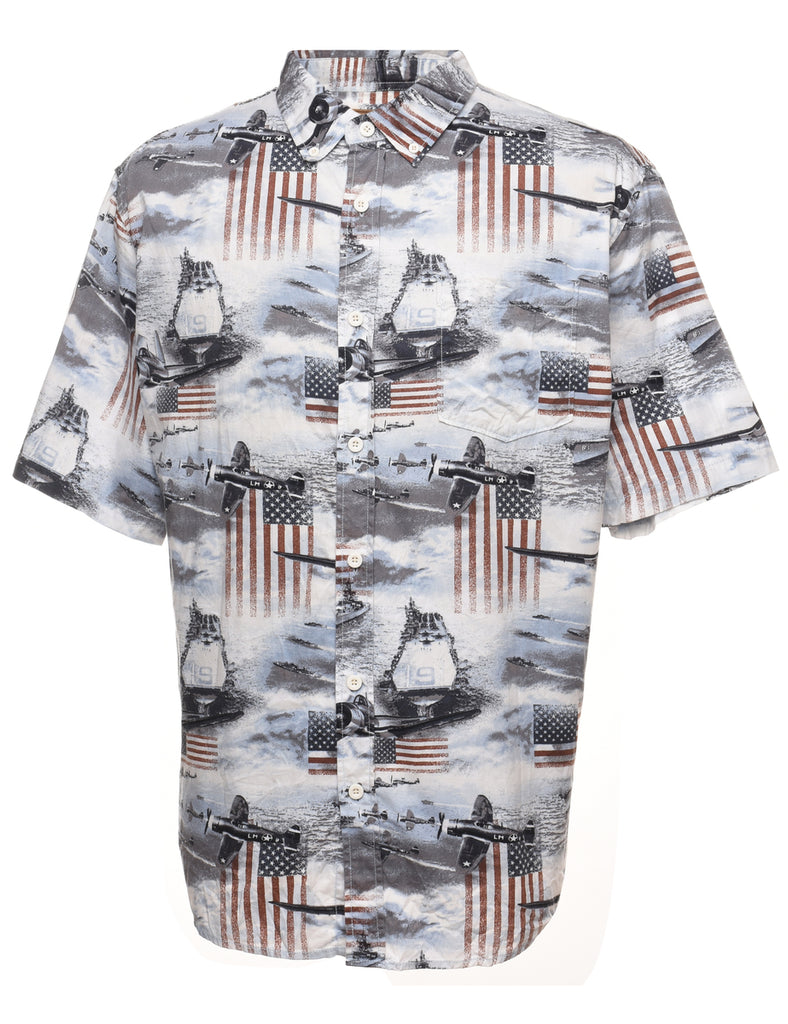 Plane Design Short-Sleeve Shirt - XL