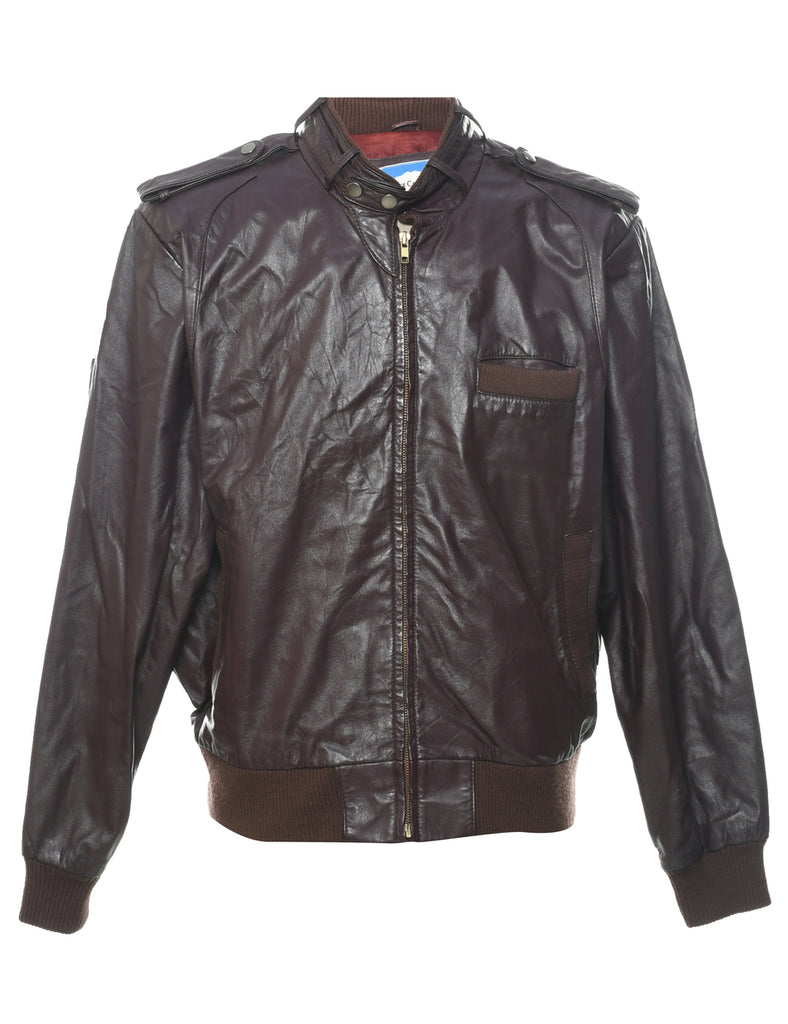 Plum Leather Jacket - XL