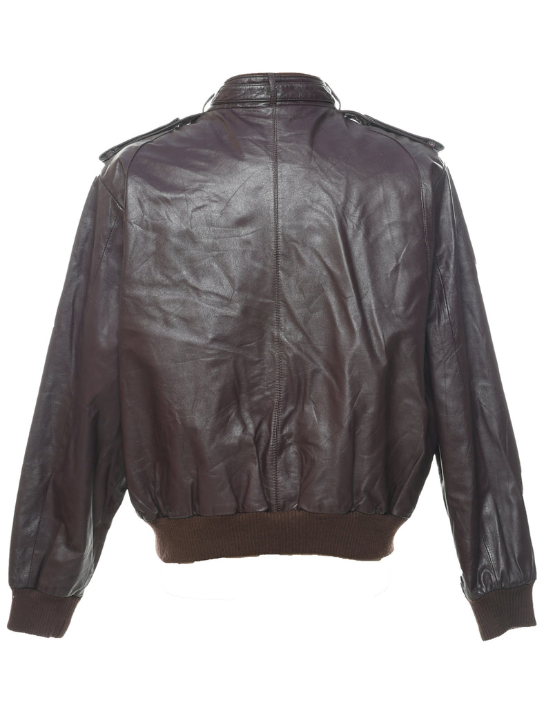 Plum Leather Jacket - XL