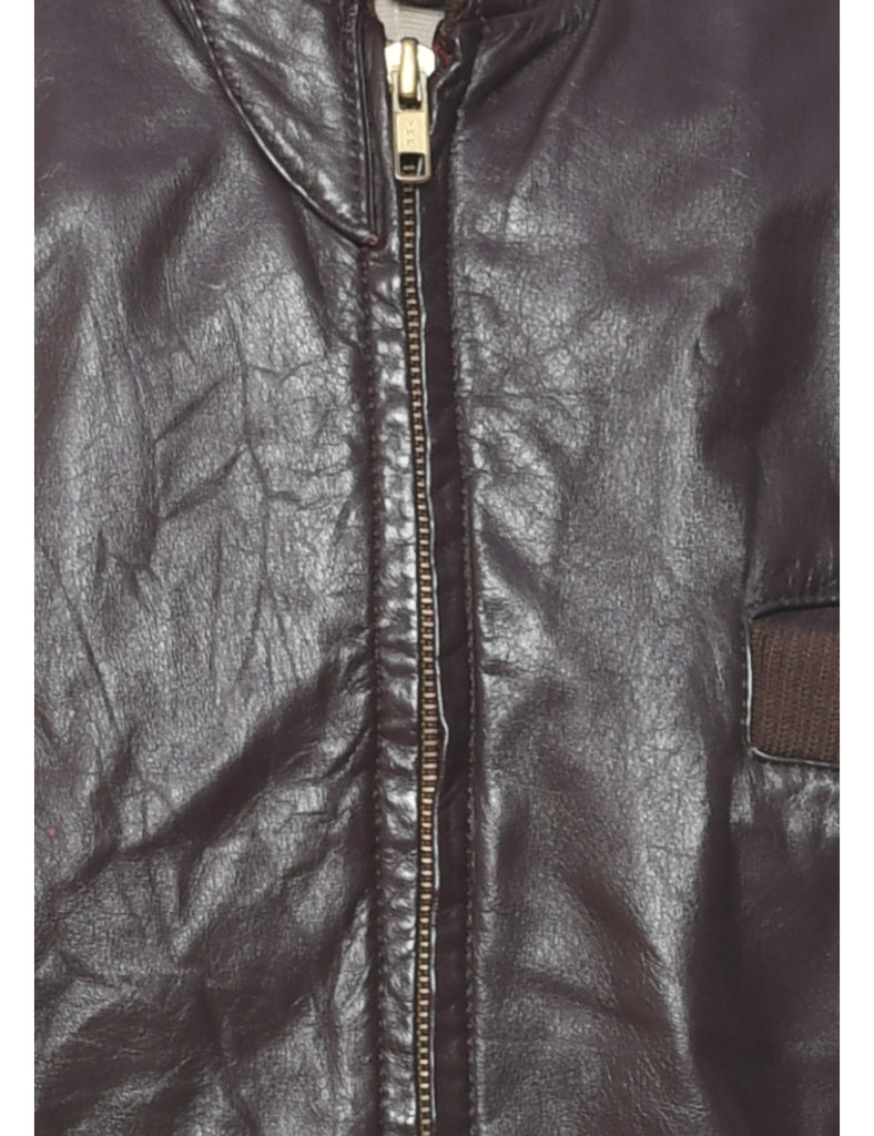 Plum Leather Jacket - XL