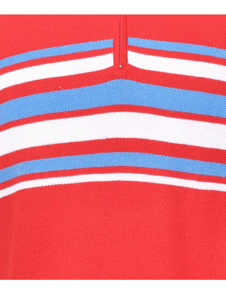 Quarter Zip Red Jumper - L