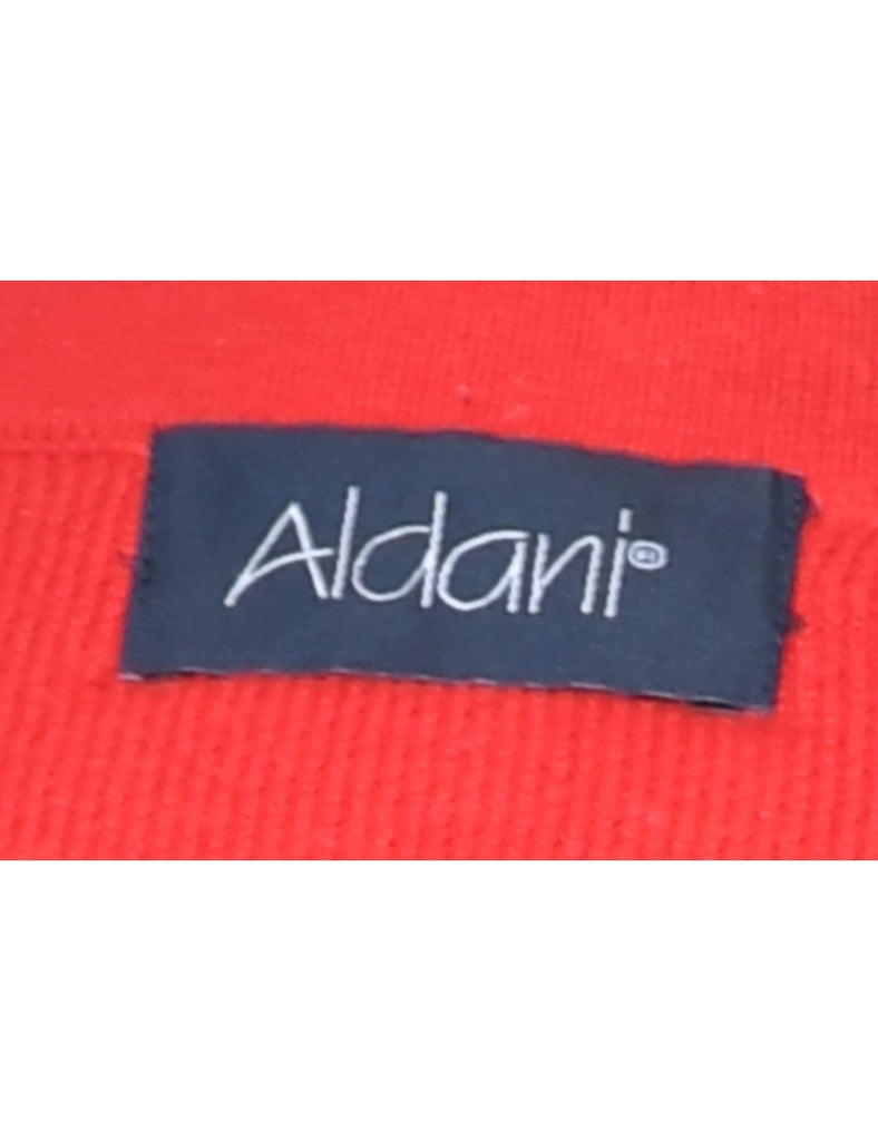 Quarter Zip Red Jumper - L