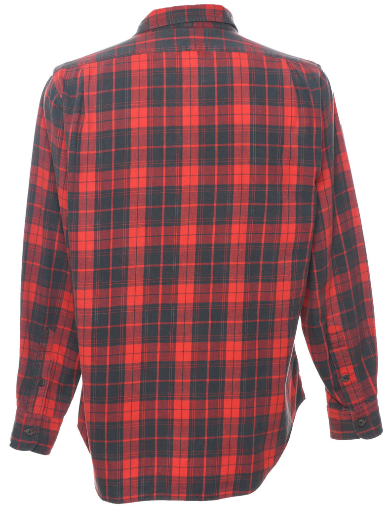 Ralph Lauren 1990s Red & Dark Grey Checked Shirt - L