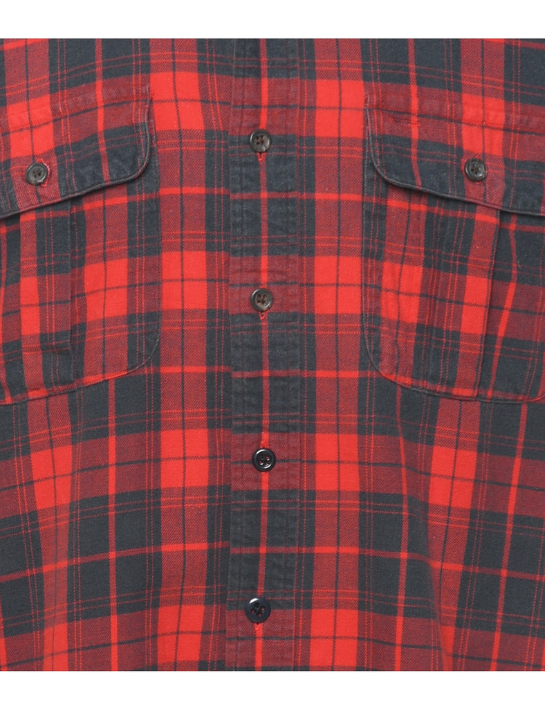 Ralph Lauren 1990s Red & Dark Grey Checked Shirt - L