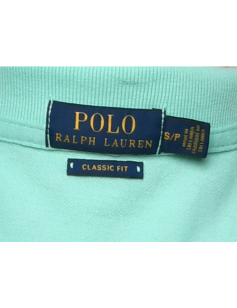 Ralph Lauren Button-Front Turquoise Polo Shirt - S