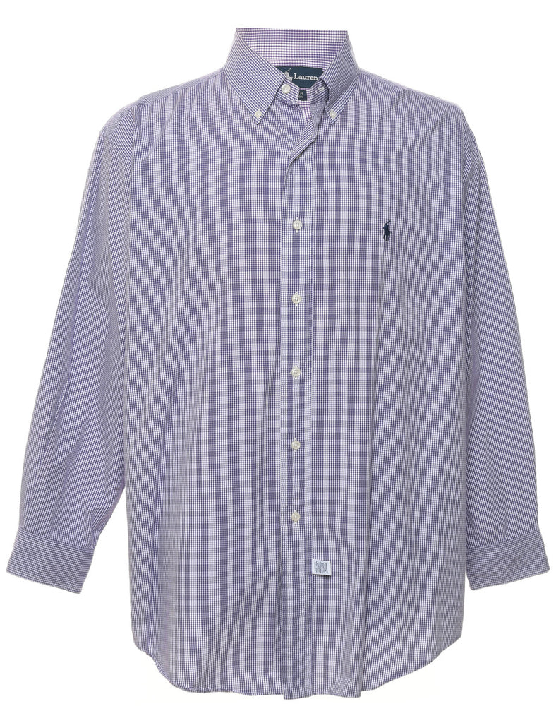 Ralph Lauren Checked Purple & White Shirt - L