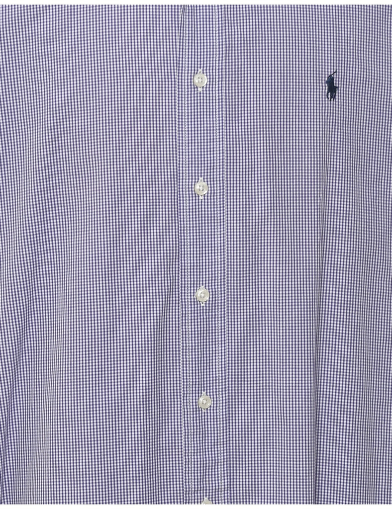 Ralph Lauren Checked Purple & White Shirt - L