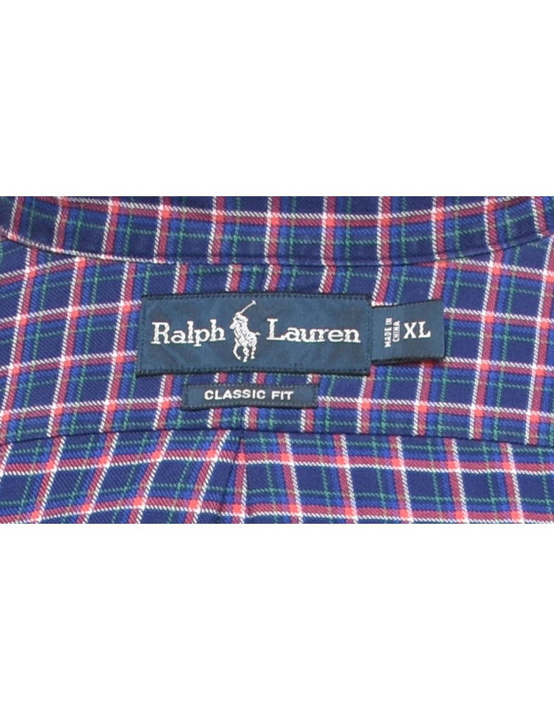 Ralph Lauren Navy & Red Classic Checked Shirt - XL