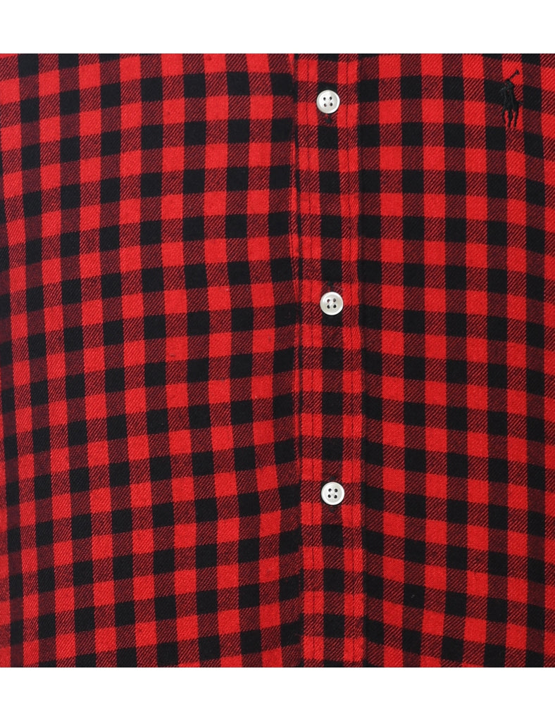 Ralph Lauren Red & Black Flannel Checked Shirt - S