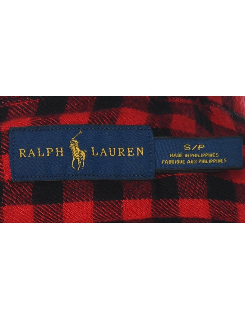 Ralph Lauren Red & Black Flannel Checked Shirt - S