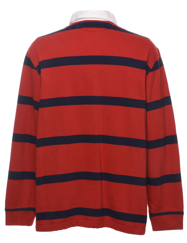 Ralph Lauren Striped Navy & Maroon Rugby Shirt - XL