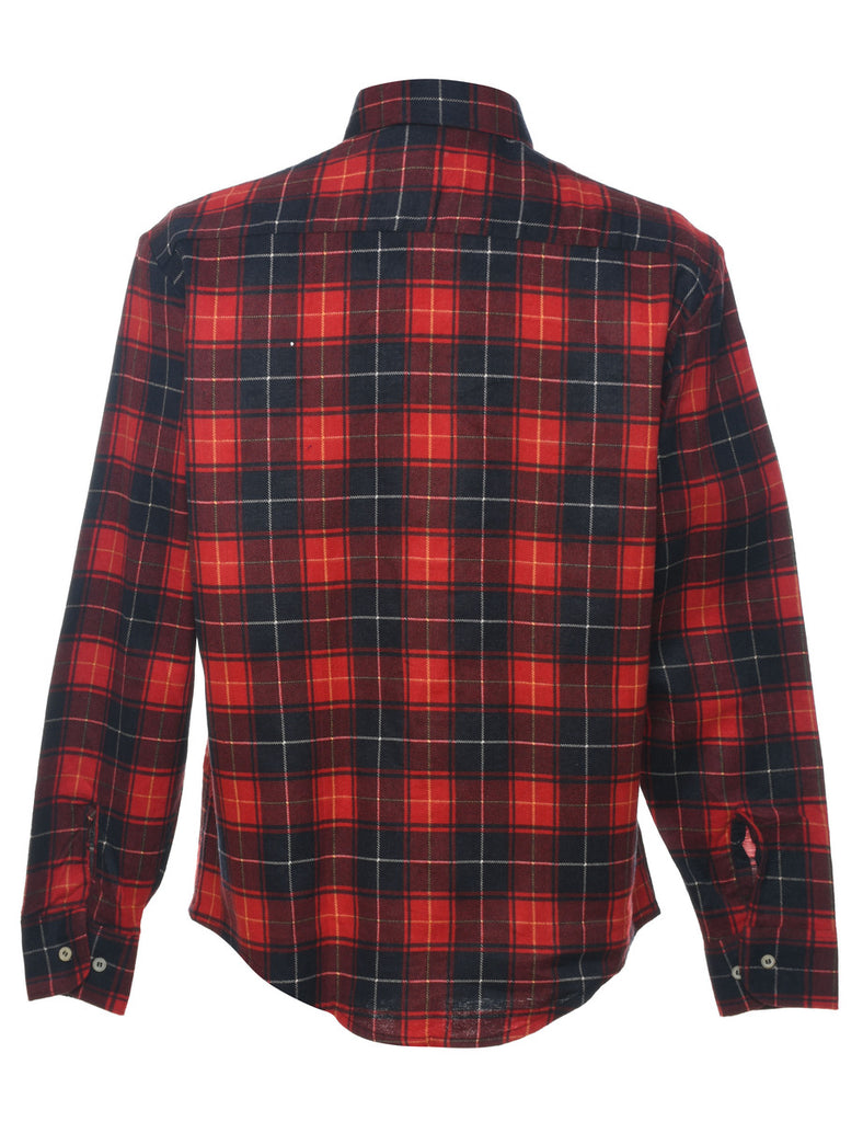 Red & Black Flannel Checked Shirt - L