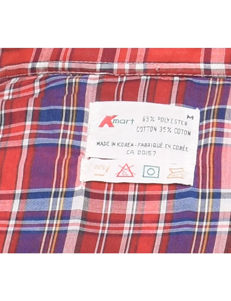 Red & Blue Western Checked Shirt - M