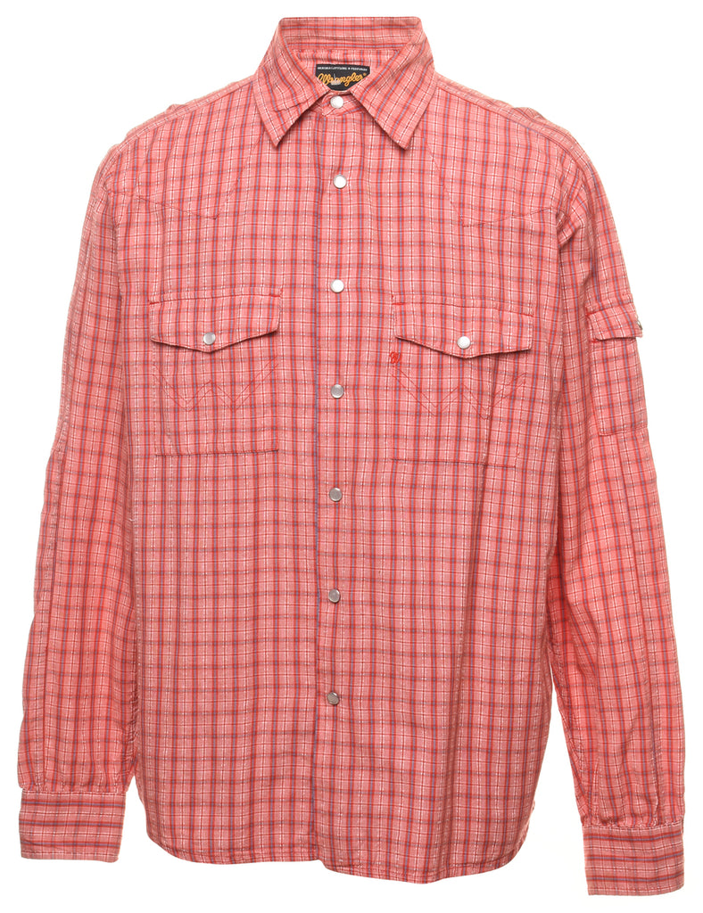 Red Checked Western Shirt - M