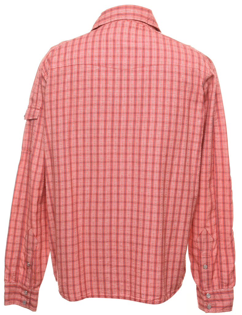 Red Checked Western Shirt - M