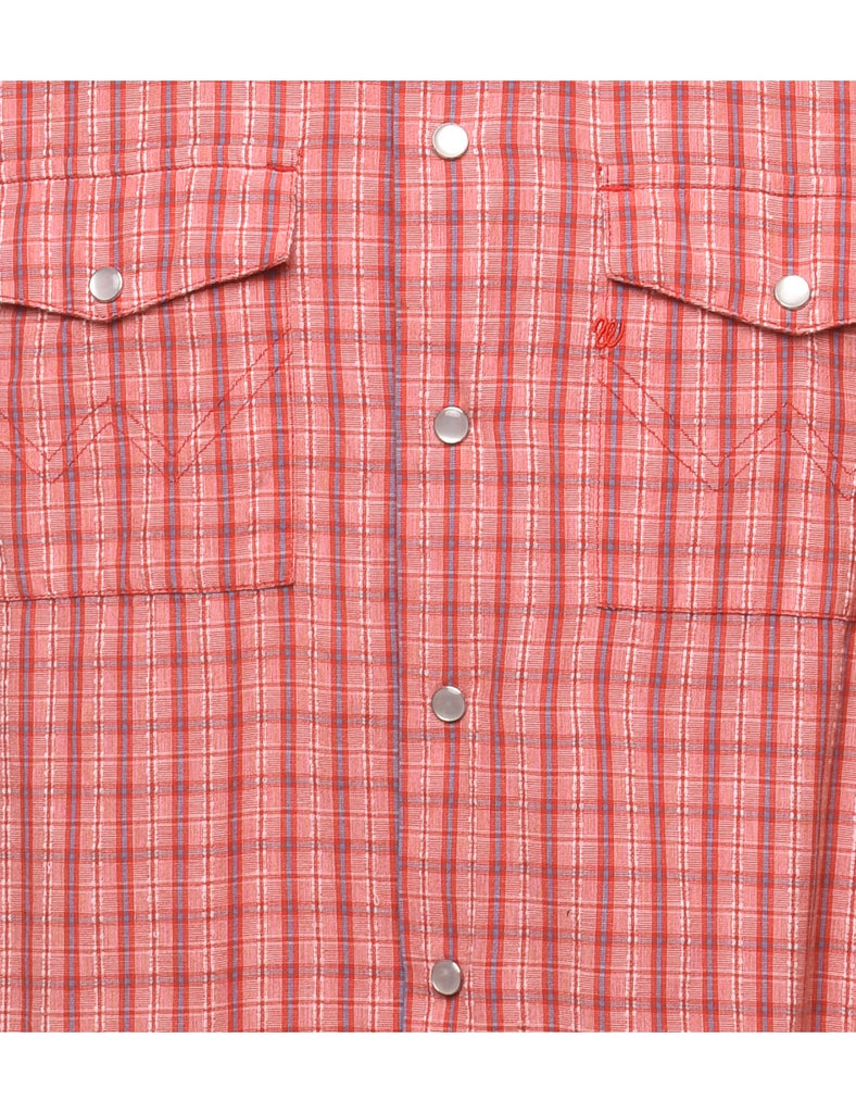 Red Checked Western Shirt - M