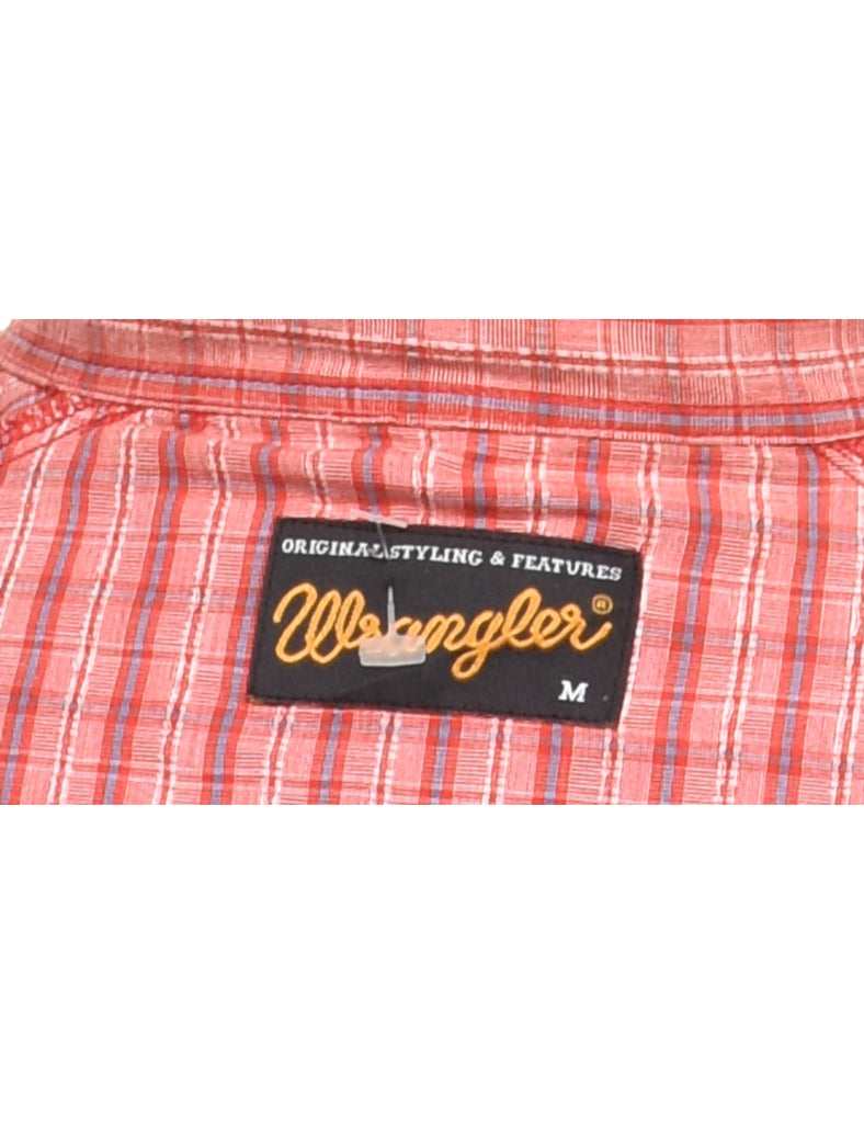 Red Checked Western Shirt - M