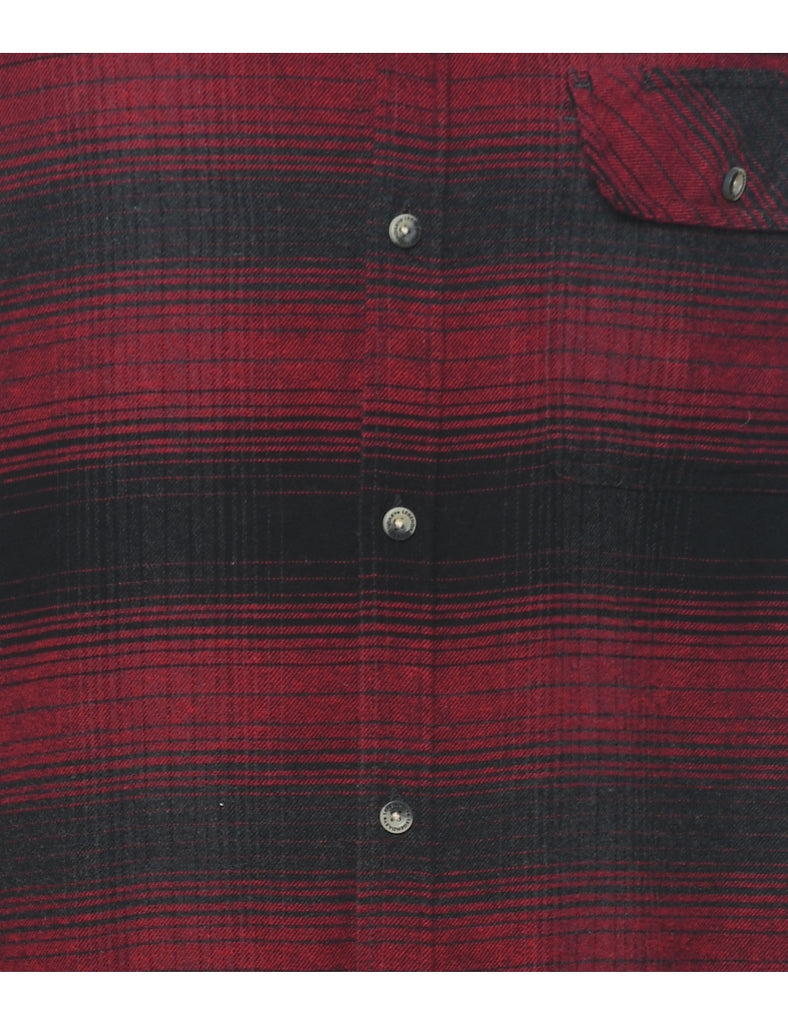 Red & Grey Checked 1990s Shirt - L