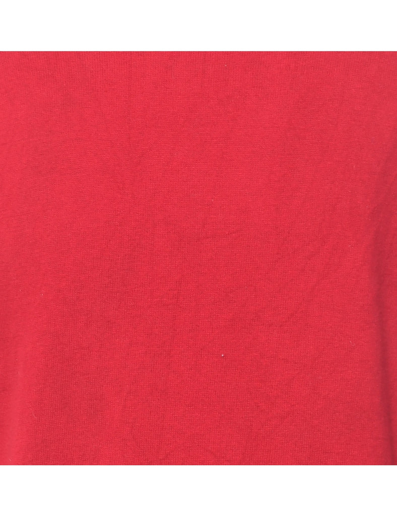 Red Long Sleeved Jumper - M