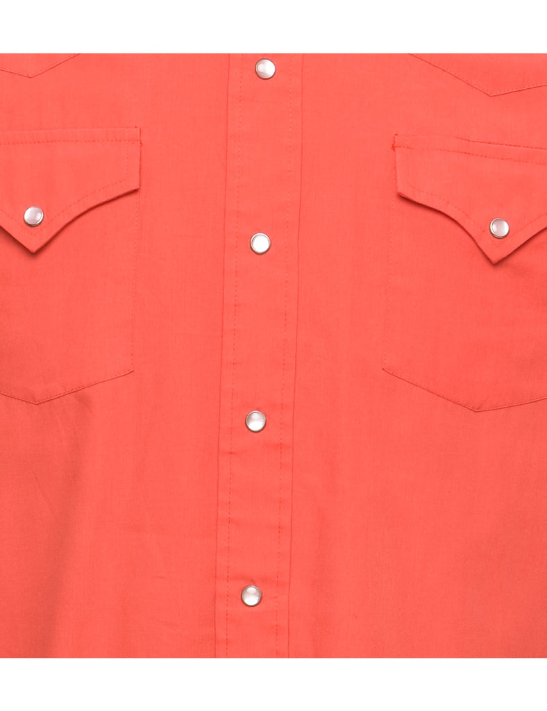Red Short Sleeve Western Shirt - L