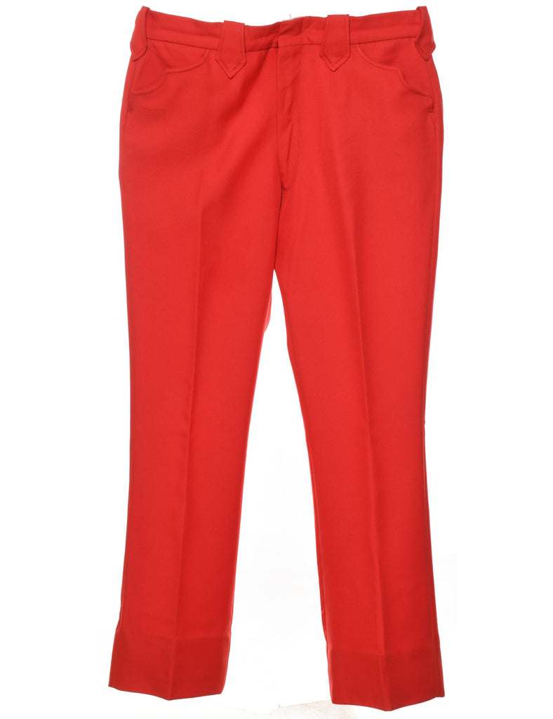 Red Straight-Fit Trousers - W36 L32