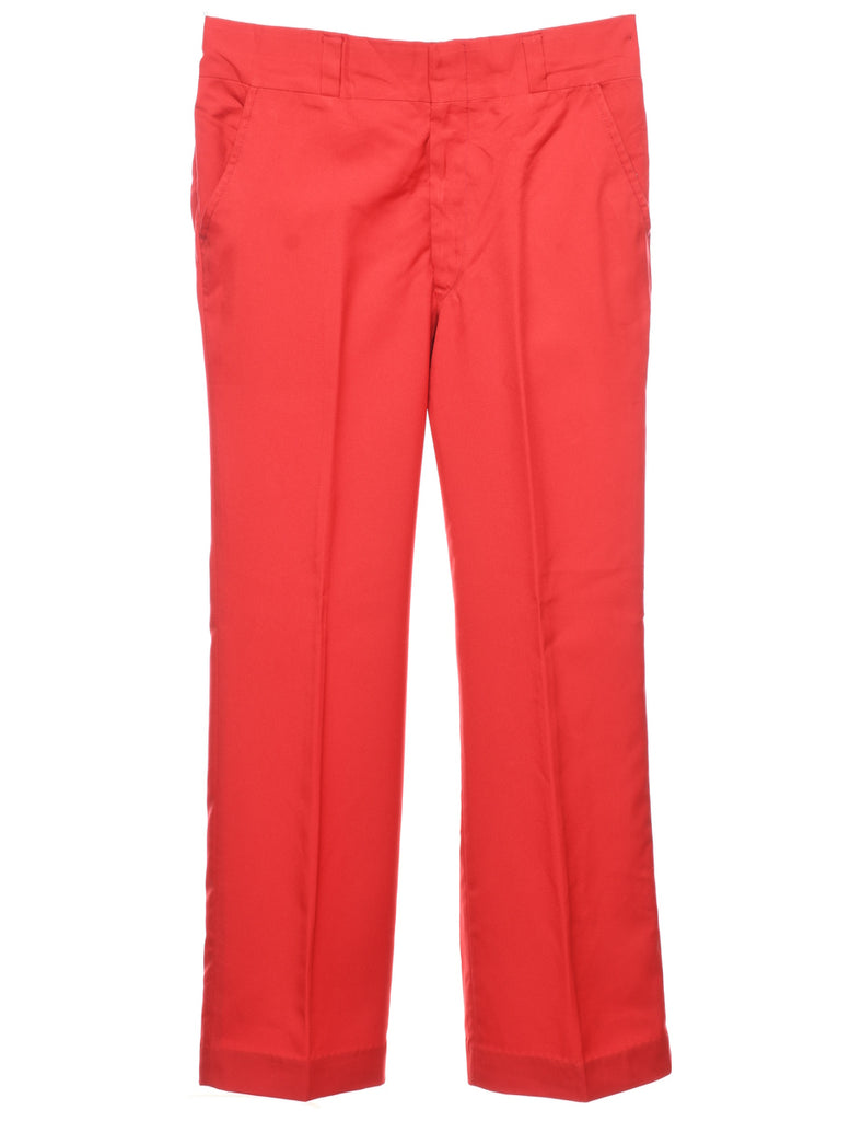 Red Straight-Fit Trousers - W34 L31
