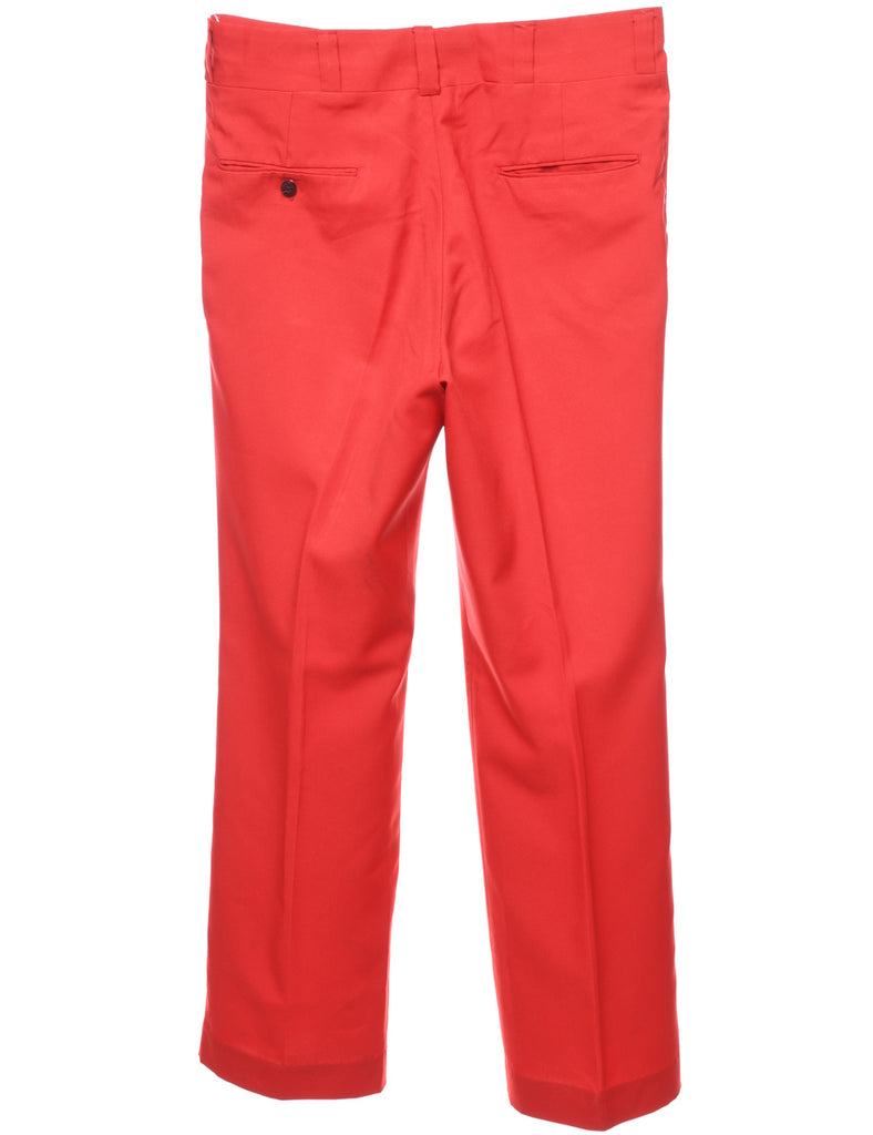 Red Straight-Fit Trousers - W34 L31
