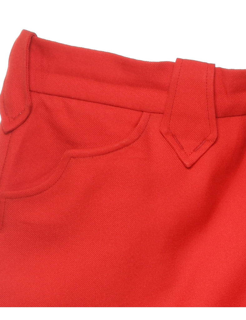 Red Straight-Fit Trousers - W36 L32
