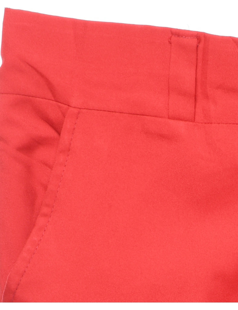 Red Straight-Fit Trousers - W34 L31