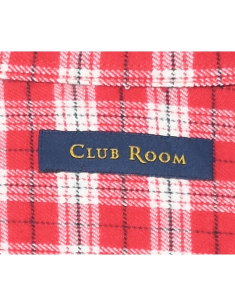 Red & White Flannel Checked Shirt - L
