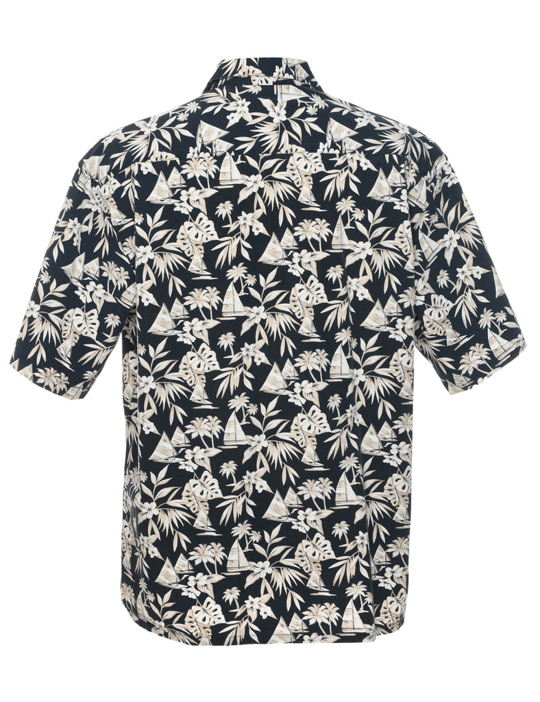 Sailboat Print Pierre Cardin Hawaiian Shirt - L