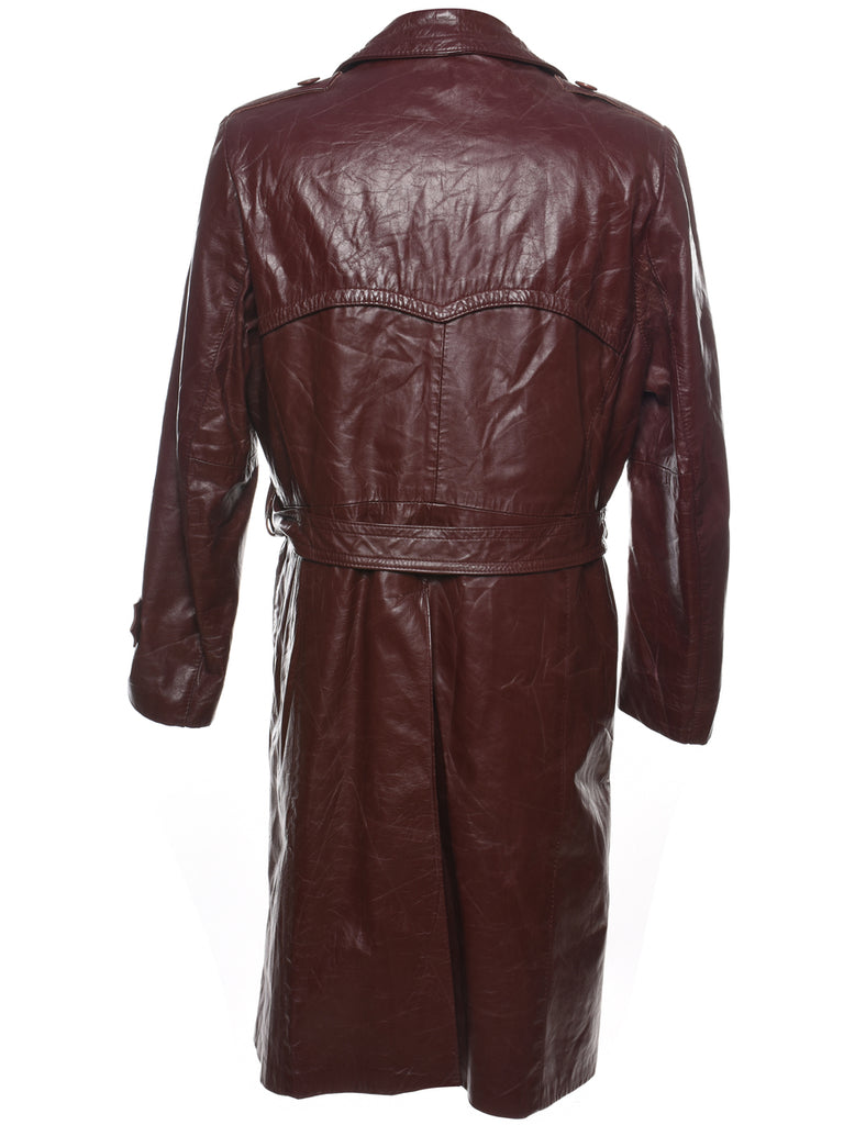 Sears Dark Brown Double-Breasted Leather Jacket - L