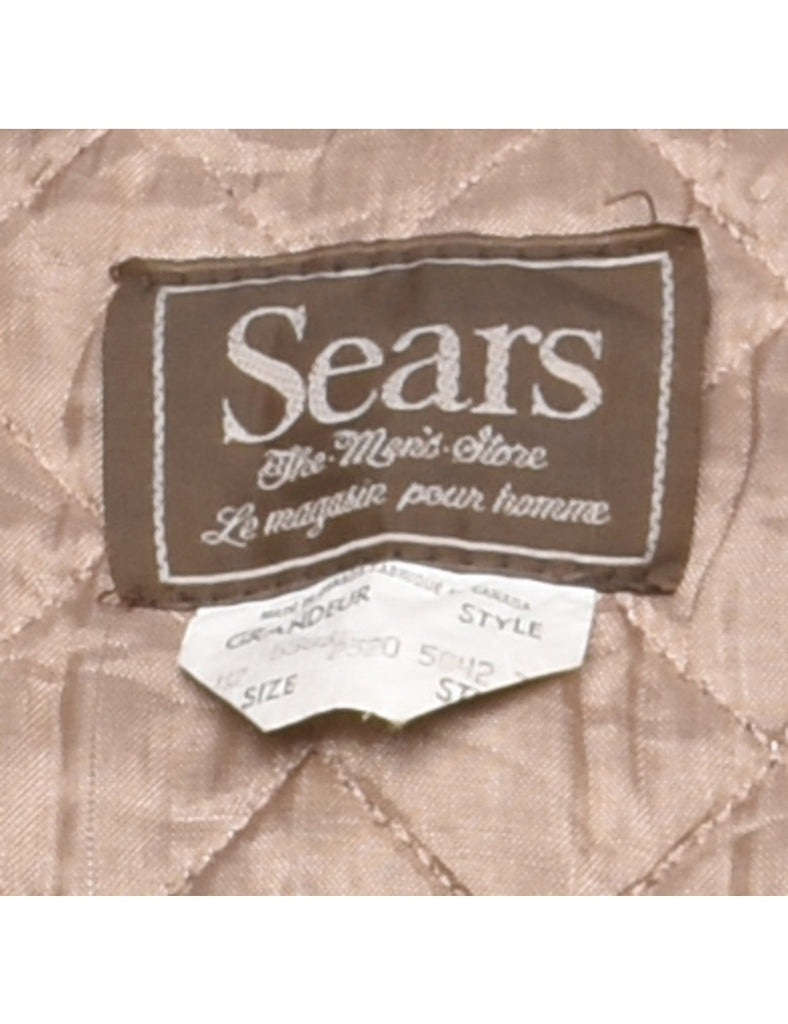 Sears Dark Brown Double-Breasted Leather Jacket - L