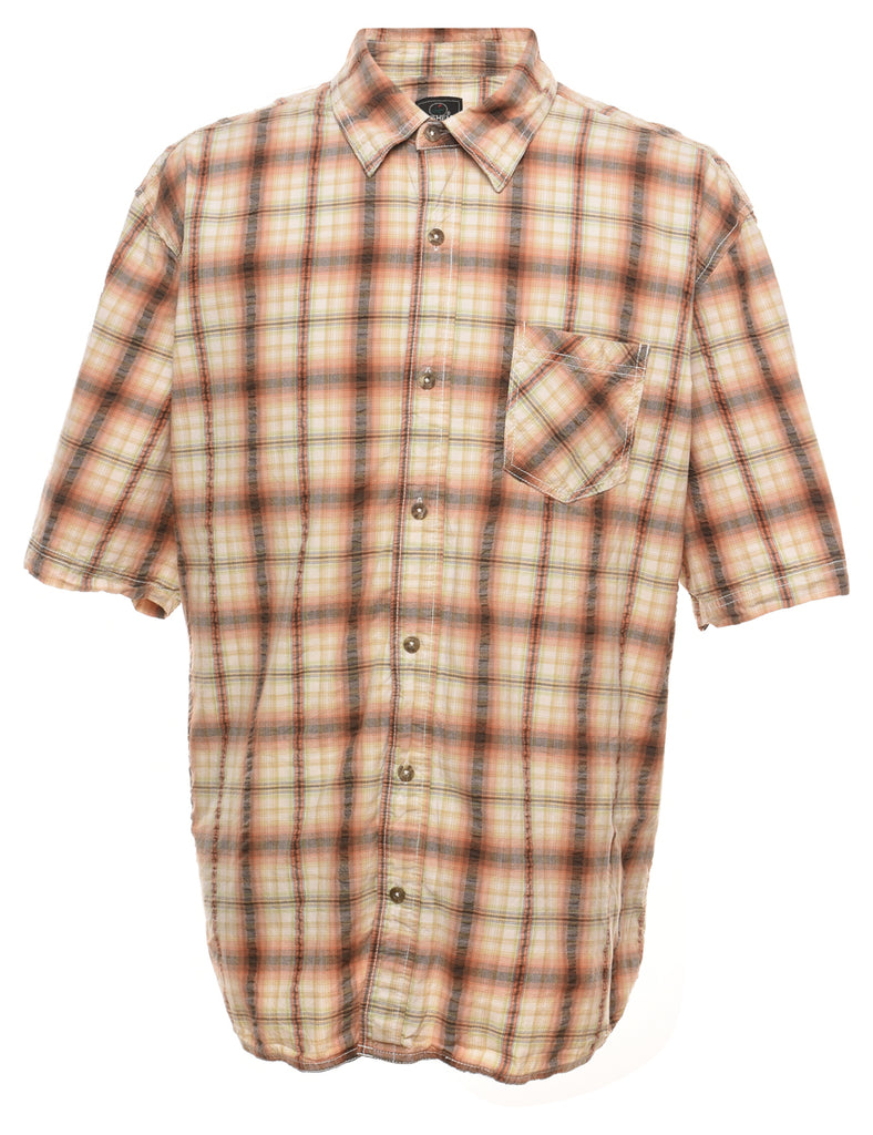 Short Sleeve Checked Shirt - XL