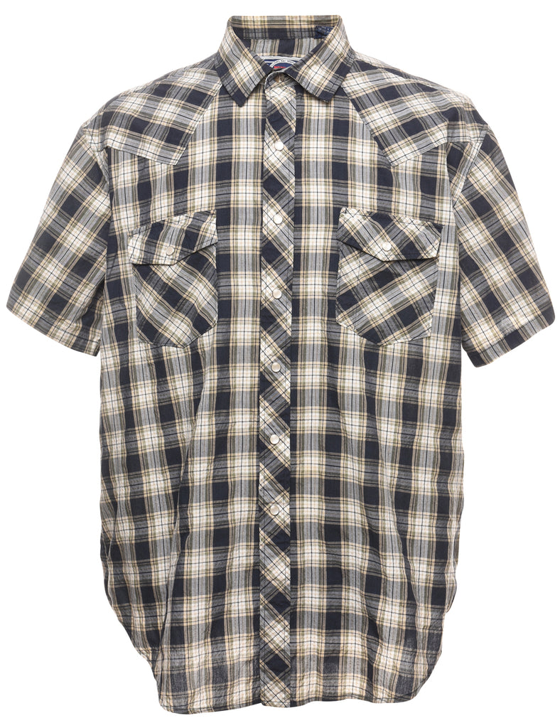 Short Sleeve Checked Shirt - XL