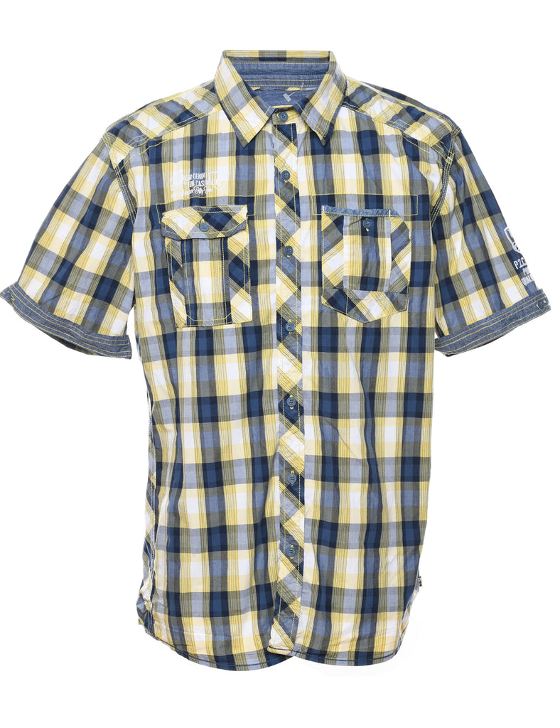Short Sleeve Checked Shirt - XL