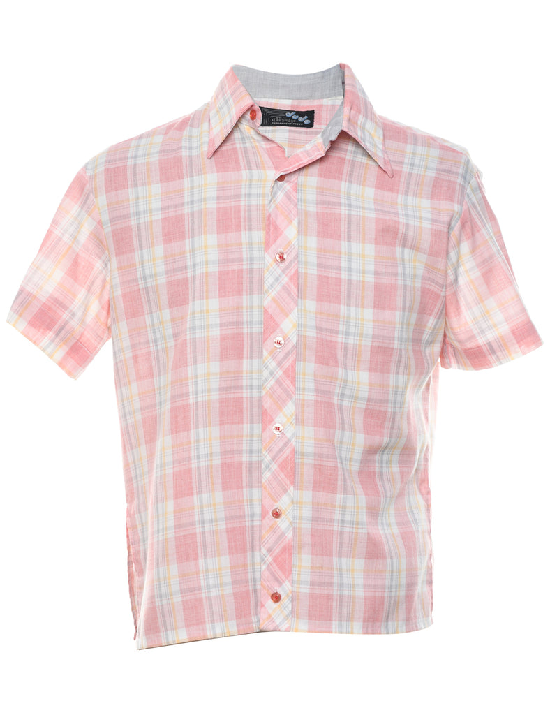 Short Sleeve Checked Shirt - L
