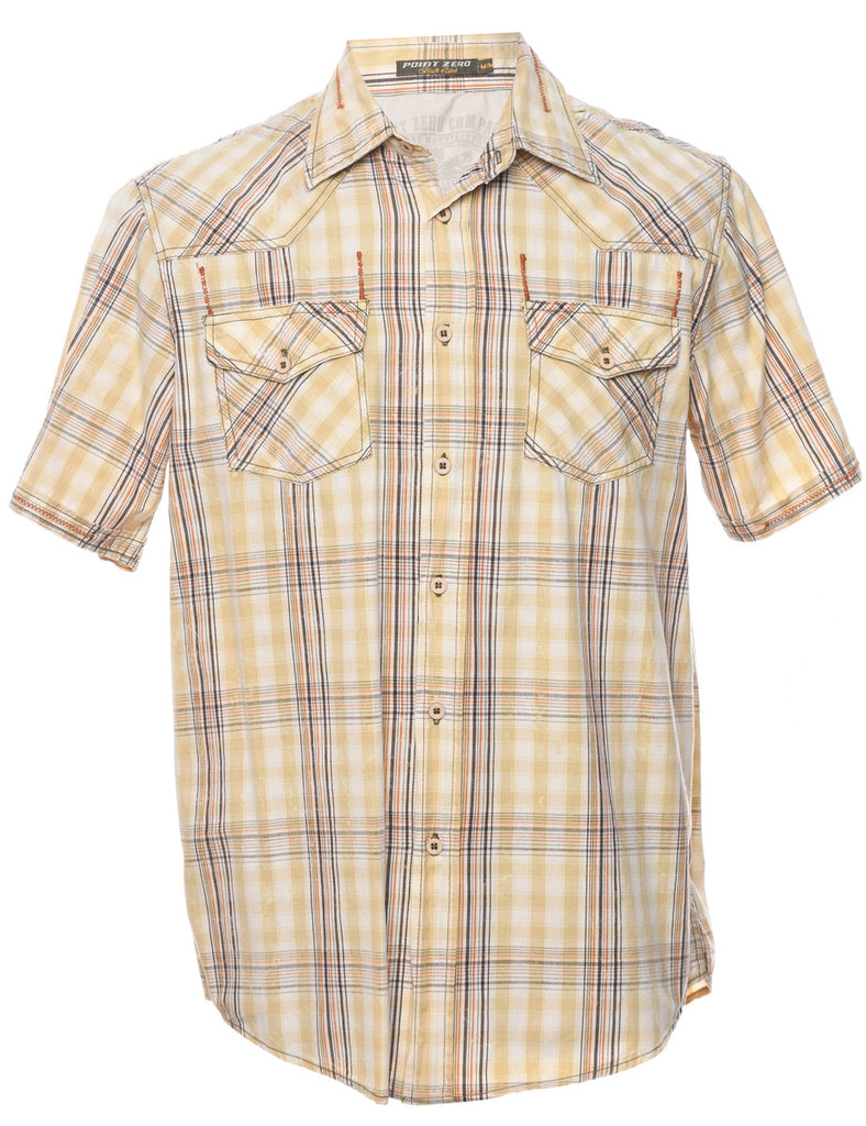 Short Sleeve Checked Shirt - M