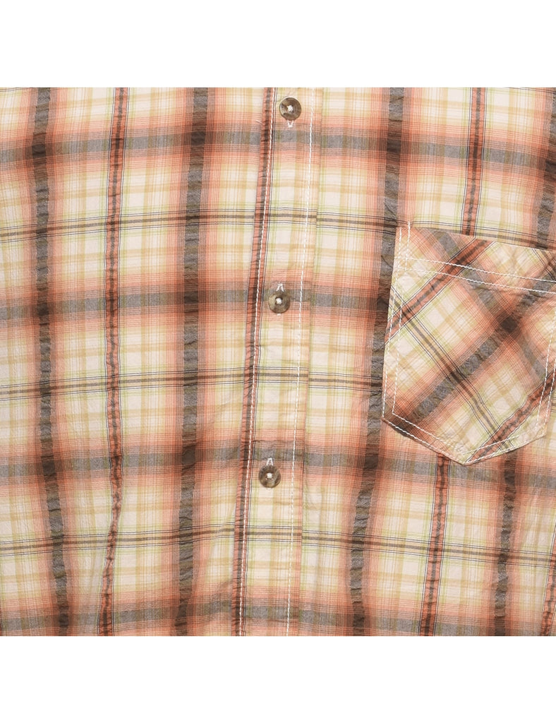 Short Sleeve Checked Shirt - XL