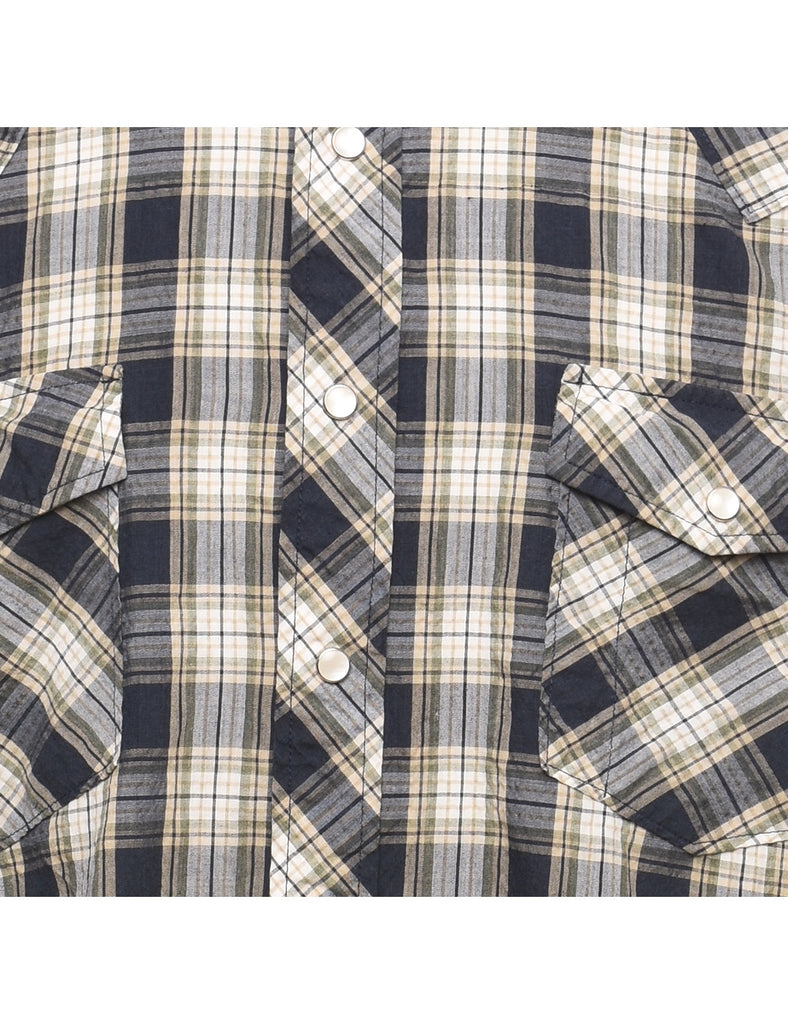 Short Sleeve Checked Shirt - XL