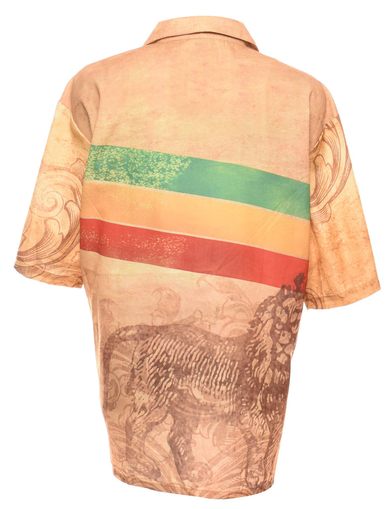 Short Sleeve Printed Shirt - XXL