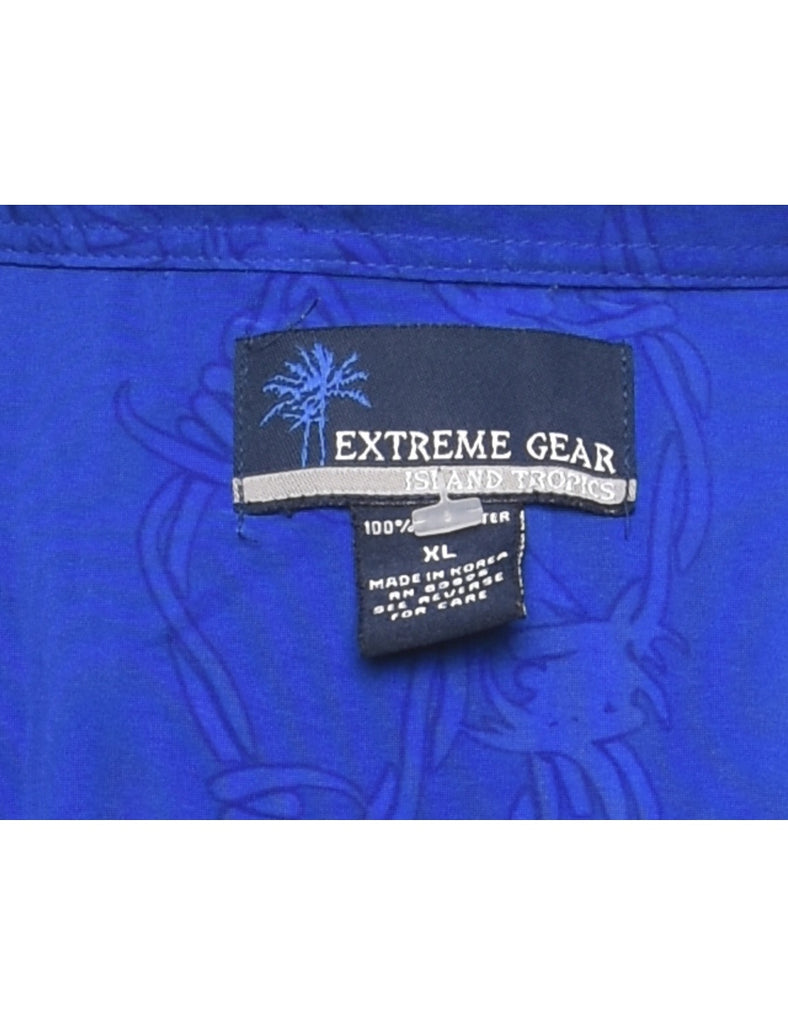 Short Sleeve Y2K Flames Printed Shirt - XL