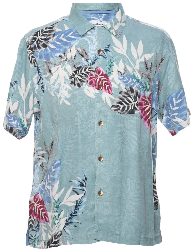 Silk Floral Hawaiian Shirt - M