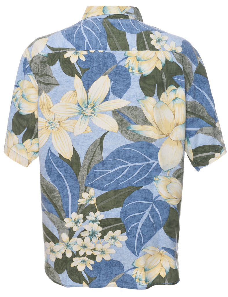 Silk Floral Hawaiian Shirt - XL